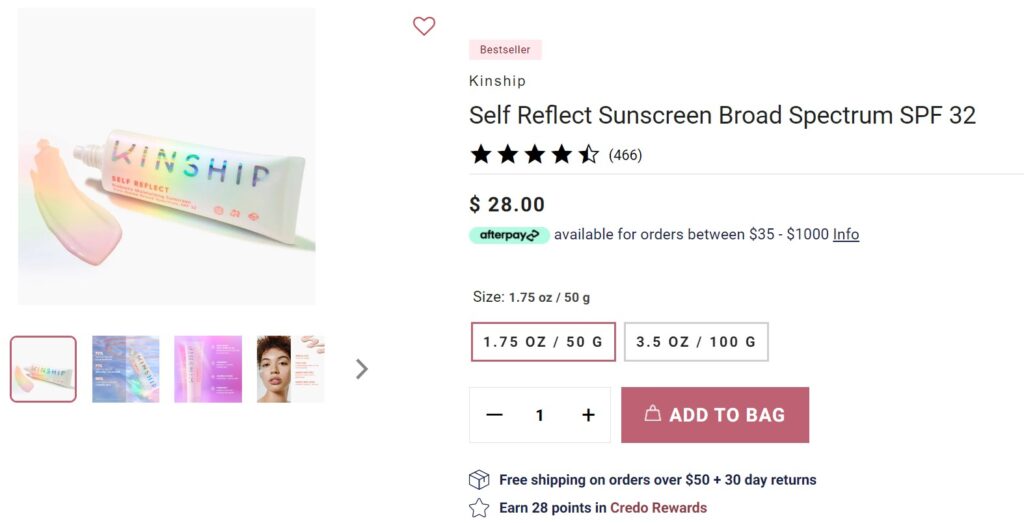 Kinship Sunscreen CredoBeauty